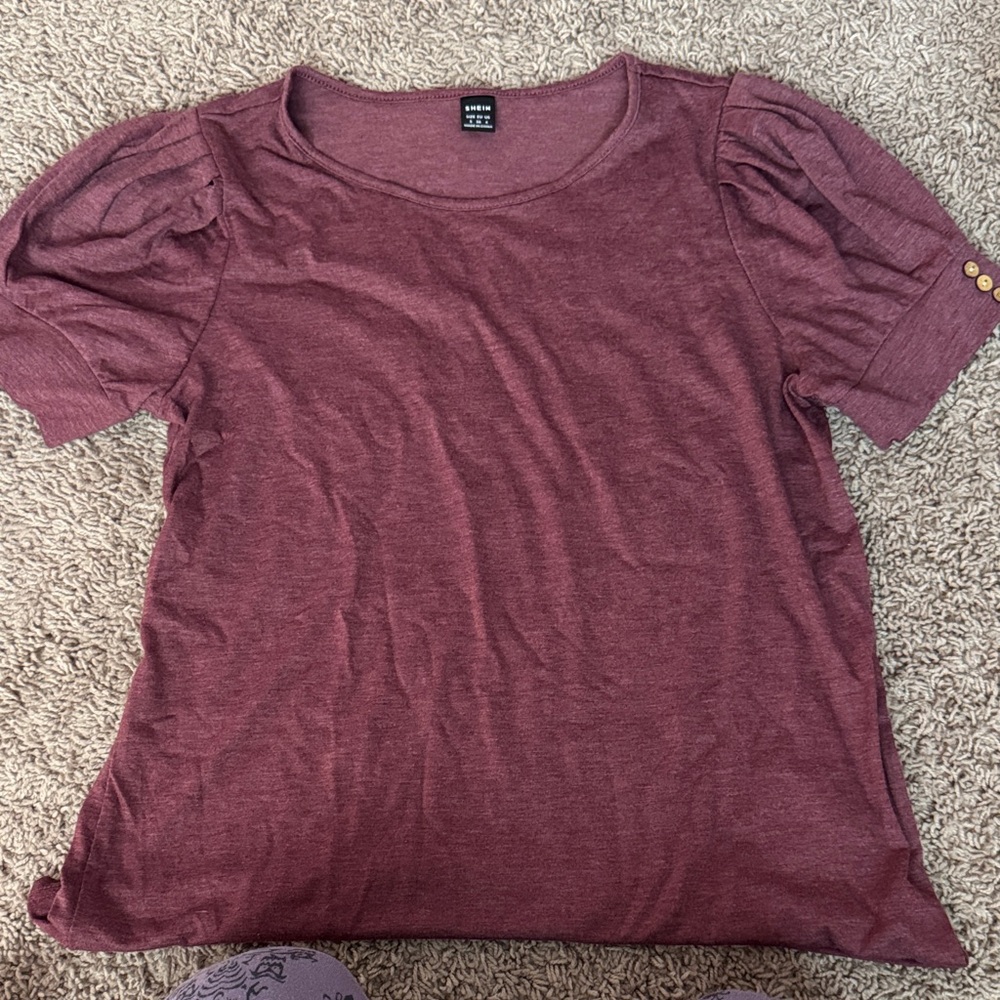 SHEIN Mauve Short Sleeve Top